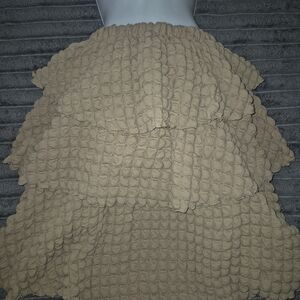 BUCKETLIST Textured Tan A-Line Skirt